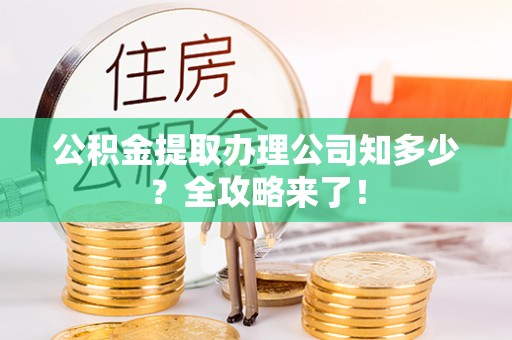 诏安公积金提取办理公司知多少？全攻略来了！